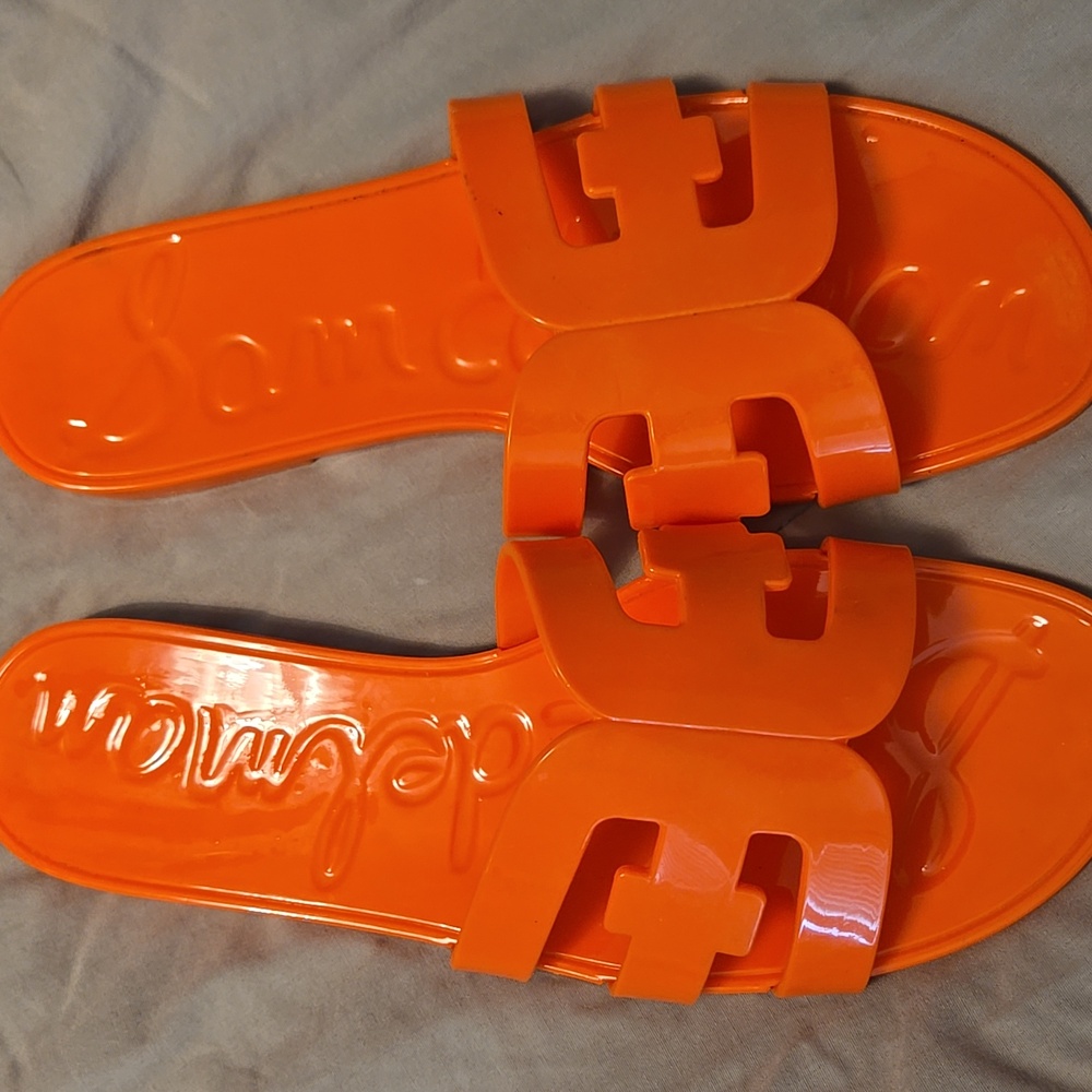 Sam Edelman Bay Jelly Slide On Sandals Orange Women’s Size 9 Beach Pool Cruise